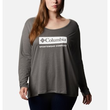 Columbia Autumn Trek Long Sleeve Relaxed, Sudaderas Grises Para Mujer | 237186-ZRE